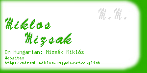 miklos mizsak business card
